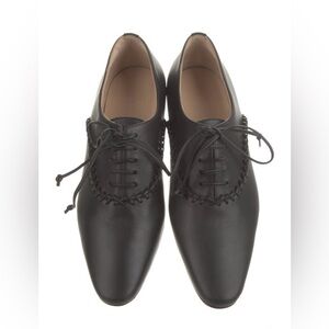 Lafayette 148 New York Black Lace-Up Flats